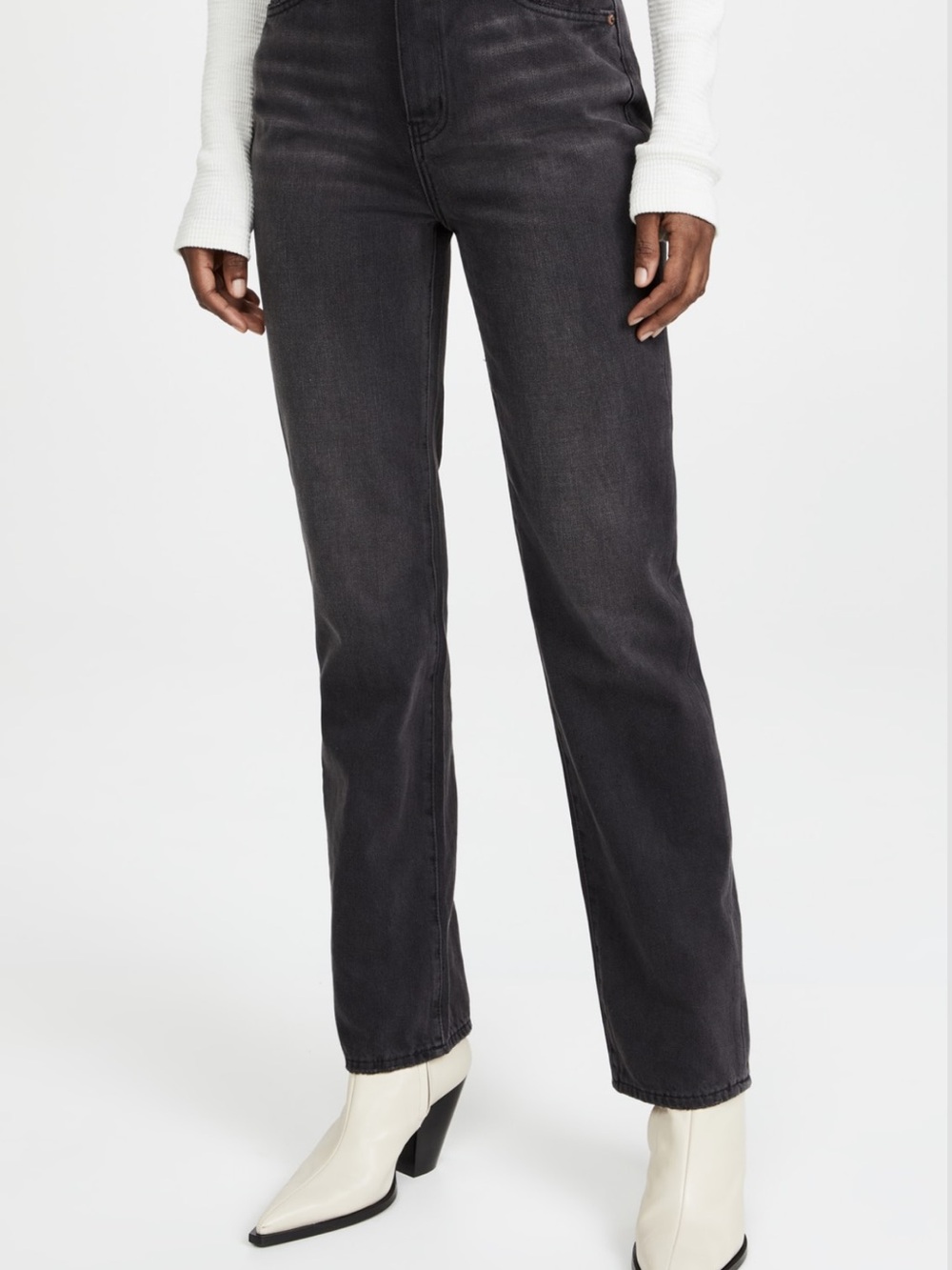 Pistola High-Rise Straight Leg Cassie Jeans in Washed Black